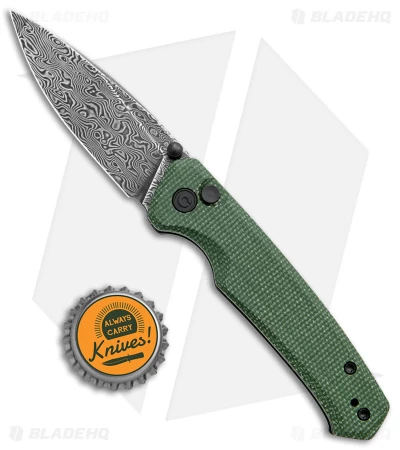 CIVIVI Altus Button Lock Knife Green Micarta (3" Dark Damascus) C20076-DS1 4 CIVIVI Altus Button Lock Knife Green Micarta (3" Dark Damascus) C20076-DS1 - Image 4
