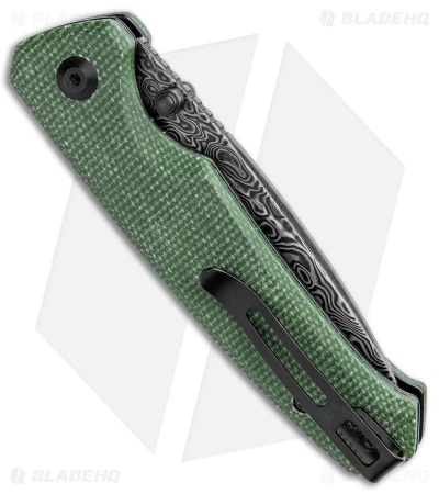 CIVIVI Altus Button Lock Knife Green Micarta (3" Dark Damascus) C20076-DS1 3 CIVIVI Altus Button Lock Knife Green Micarta (3" Dark Damascus) C20076-DS1 - Image 3