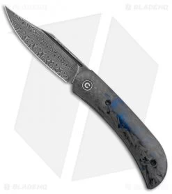 CIVIVI Appalachian Drifter 2 Liner Lock Knife Blue Carbon Fiber (3" Damascus)