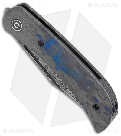 CIVIVI Appalachian Drifter 2 Liner Lock Knife Blue Carbon Fiber (3" Damascus) 2 CIVIVI Appalachian Drifter 2 Liner Lock Knife Blue Carbon Fiber (3" Damascus) - Image 2