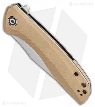 CIVIVI Baklash Flipper Liner Lock Knife Stonewashed Brass (3.5" Satin) 2 CIVIVI Baklash Flipper Liner Lock Knife Stonewashed Brass (3.5" Satin) - Image 2