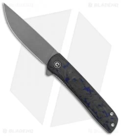 CIVIVI Brad Zinker Bo Liner Lock Knife Blue Carbon Fiber (2.9" Stonewash)