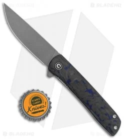 CIVIVI Brad Zinker Bo Liner Lock Knife Blue Carbon Fiber (2.9" Stonewash) -CIVIVI Shop CIVIVI Brad Zinker Bo LL Blue CF SW BHQ 120914 jr bottlecap