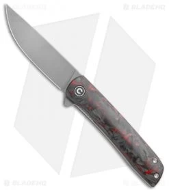 CIVIVI Brad Zinker Bo Liner Lock Knife Red Carbon Fiber (2.9" Stonewash)