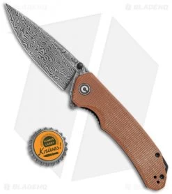 CIVIVI Brazen Drop Point Liner Lock Knife Brown Micarta (3.5" Damascus) -CIVIVI Shop CIVIVI Brazen DP LL Brown Micarta BHQ 120935 jr bottlecap