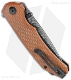 CIVIVI Brazen Drop Point Liner Lock Knife Brown Micarta (3.5" Damascus) -CIVIVI Shop CIVIVI Brazen DP LL Brown Micarta BHQ 120935 jr side