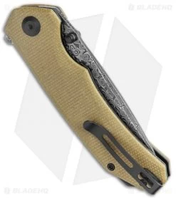 CIVIVI Brazen Drop Point Liner Lock Knife Olive Micarta (3.5" Damascus) 6 CIVIVI Brazen Drop Point Liner Lock Knife Olive Micarta (3.5" Damascus) -CIVIVI Shop CIVIVI Brazen DP LL Olive Micarta Damascus BHQ 120933 jr side