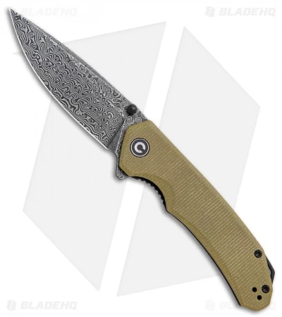CIVIVI Brazen Drop Point Liner Lock Knife Olive Micarta (3.5" Damascus) 1 CIVIVI Brazen Drop Point Liner Lock Knife Olive Micarta (3.5" Damascus)