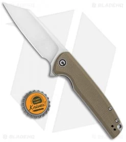 CIVIVI Brigand Liner Lock Knife Tan G-10 (3.5" Satin D2) C909B -CIVIVI Shop CIVIVI Brigand LL Tan G 10 Satin C909B BHQ 101618 jr bottlecap