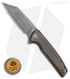 CIVIVI Brigand Liner Lock Knife Dark Brass (3.5" Dark Damascus) C909DS-2 -CIVIVI Shop CIVIVI Brigand Liner Lock Knife Brass 3.5 Black Damasucus C909DS 2 BHQ 115991 LS Bottlecap