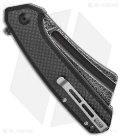 CIVIVI Bullmastiff Liner Lock Knife Twill Carbon Fiber (3.8" Black Damascus) -CIVIVI Shop CIVIVI Bullmastiff Liner Lock Knife Twill Carbon Fiber 3.8 Black Damascus C2006DS 1 BHQ 115992 LS Side 2