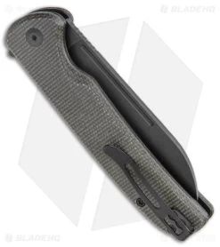 CIVIVI Chevalier Button Lock Knife Green Micarta (3.5" Black SW) C20022-2 -CIVIVI Shop CIVIVI Chevalier Button Lock Flipper Green Micarta Black SW BHQ 142908 jr side