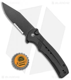 CIVIVI Cogent Button Lock Flipper Knife Black G-10 (3.5" Black Serr) C20038E-1 -CIVIVI Shop CIVIVI Cogent Button Lock Fipper Black G 10 Black Serr C20038E 1 BHQ 137747 jr bottlecap