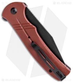 CIVIVI Cogent Button Lock Knife Burgundy G-10 (3.5" Black Serr) C20038E-2 -CIVIVI Shop CIVIVI Cogent Button Lock Fipper Burgundy G 10 Black Serr C20038E 2 BHQ 137745 jr side