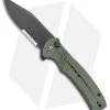 CIVIVI Cogent Button Lock Knife Green Micarta (3.5" Black Serr) C20038E-4