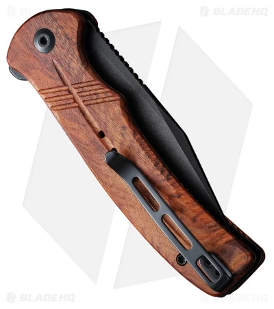 CIVIVI Cogent Button Lock Flipper Knife Guibourtia Wood Handle (3.5" Stonewash) 2 CIVIVI Cogent Button Lock Flipper Knife Guibourtia Wood Handle (3.5" Stonewash) - Image 2