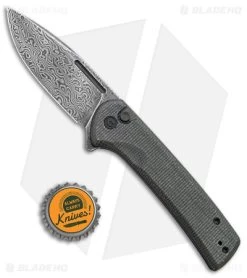 CIVIVI Conspirator Button Lock Knife Dark Green Micarta (3.5" Damascus) -CIVIVI Shop CIVIVI Conspirtator Button Lock Dark Green Micarta Damascus BHQ 141467 jr bottlecap