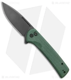 CIVIVI Conspirator Button Lock Knife Green Micarta (3.5" Black SW) C21006-2