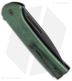 CIVIVI Conspirator Button Lock Knife Green Micarta (3.5" Black SW) C21006-2 -CIVIVI Shop CIVIVI Conspirtator Button Lock Green Micarta Black SW BHQ 141465 jr side