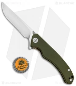 CIVIVI Courser Flipper Liner Lock Knife OD Green G-10 (3.4" Satin) C804A -CIVIVI Shop CIVIVI Courser Flipper LL OD Green G 10 Satin BHQ 89923 jr bottlecap