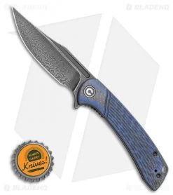 CIVIVI Dogma Liner Lock Blue G-10 / CF (3.5" Black Damascus) C2014DS-2 -CIVIVI Shop CIVIVI Dogma Liner Lock Blue G 10 CF 3.5 Black Damascus C2014DS 2 BHQ 115986 LS Bottlecap