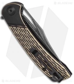 CIVIVI Dogma Liner Lock Brass (3.5" Black Damascus) C2005DS-1 -CIVIVI Shop CIVIVI Dogma Liner Lock Brass 3.5 Black Damascus C2005DS 1 BHQ 115987 LS Side