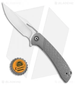 CIVIVI Dogma Liner Lock Knife Gray G-10 (3.5" Satin) -CIVIVI Shop CIVIVI Dogma Liner Lock Knife Gray G 10 3.5 in Satin C2005B BHQ 112159 LS bottlecap jr