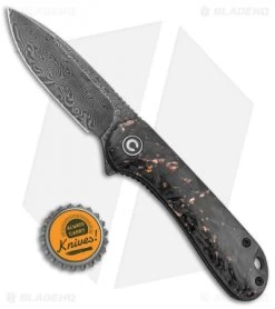 CIVIVI Elementum Liner Lock Knife Copper Shred Carbon Fiber (2.9" Damascus) -CIVIVI Shop CIVIVI Elementum LL Copper Shred CF Damascus C907C DS3 BHQ 135068 jr bottlecap