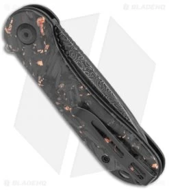 CIVIVI Elementum Liner Lock Knife Copper Shred Carbon Fiber (2.9" Damascus) -CIVIVI Shop CIVIVI Elementum LL Copper Shred CF Damascus C907C DS3 BHQ 135068 jr side
