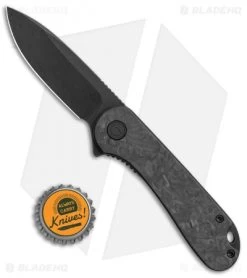 CIVIVI Elementum Liner Lock Knife Marble Carbon Fiber (2.9" Black Stonewash) -CIVIVI Shop CIVIVI Elementum LL Marble CF Black SW BHQ 113482 jr bottlecap