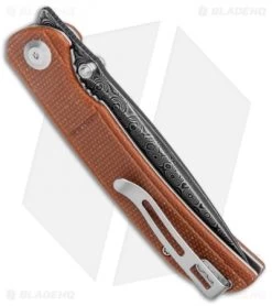 CIVIVI Imperium Liner Lock Knife Brown Micarta (3.5" Damascus) C2107DS-1 -CIVIVI Shop CIVIVI Imperium LL Brown Micarta Damascus C2107DS 1 BHQ 123532 jr side