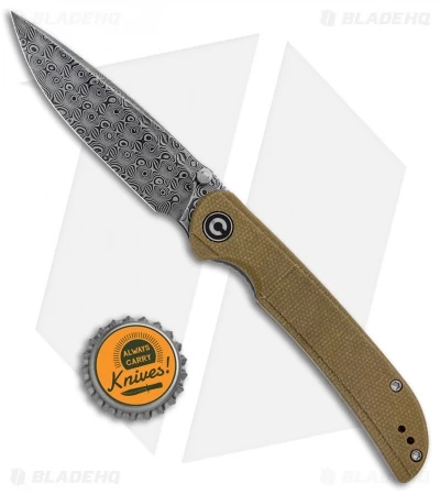 CIVIVI Imperium Liner Lock Knife Olive Micarta (3.5" Damascus) C2107DS-2 4 CIVIVI Imperium Liner Lock Knife Olive Micarta (3.5" Damascus) C2107DS-2 - Image 4