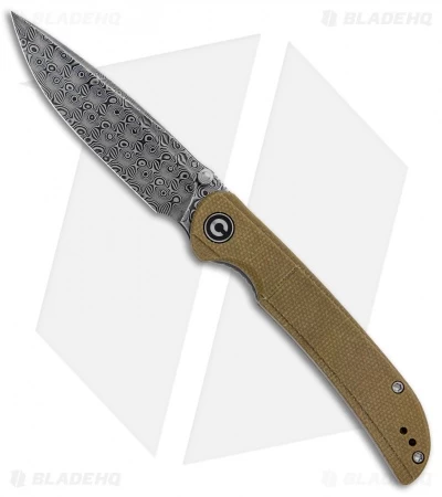 CIVIVI Imperium Liner Lock Knife Olive Micarta (3.5" Damascus) C2107DS-2 1 CIVIVI Imperium Liner Lock Knife Olive Micarta (3.5" Damascus) C2107DS-2