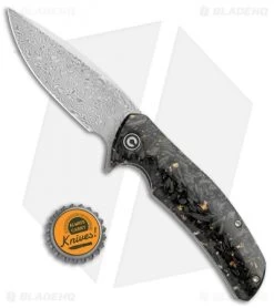 CIVIVI Incite Liner Lock Knife Gold Foil/Clear Resin (3.7" Damascus) C908DS-1 -CIVIVI Shop CIVIVI Incite LL Gold Foil Clear Resin Damascus C908DS 1 BHQ 104243 jr1 bottlecap