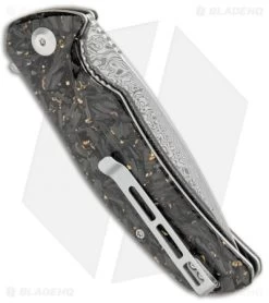 CIVIVI Incite Liner Lock Knife Gold Foil/Clear Resin (3.7" Damascus) C908DS-1 -CIVIVI Shop CIVIVI Incite LL Gold Foil Clear Resin Damascus C908DS 1 BHQ 104243 jr1 side