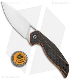 CIVIVI Isham Anthropos Flipper Knife Orange/Carbon Fiber (3.25" Satin) C903A -CIVIVI Shop CIVIVI Isham Anthropos Orange CF Satin C903A BHQ 95962 jr bottlecap