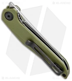 CIVIVI Isham Mckenna Liner Lock Knife Green G-10 (2.875 Satin) C905B -CIVIVI Shop CIVIVI Isham Mckenna LL Green G 10 Satin C905B BHQ 97967 jr side