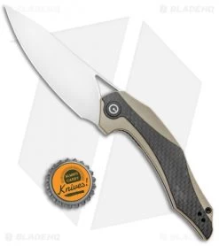 CIVIVI Isham Plethiros Flipper Knife Tan/Carbon Fiber (3.45" Satin) C904A -CIVIVI Shop CIVIVI Isham Plehiros Tan CF Satin C904A BHQ 96904 jr bottlecap