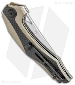 CIVIVI Isham Plethiros Flipper Knife Tan/Carbon Fiber (3.45" Satin) C904A -CIVIVI Shop CIVIVI Isham Plehiros Tan CF Satin C904A BHQ 96904 jr side