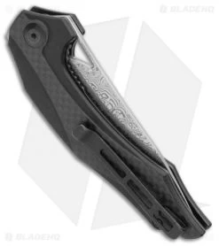 CIVIVI Isham Plethiros Flipper Knife Black/Carbon Fiber (3.45" Damascus) C904DS -CIVIVI Shop CIVIVI Isham Plethiros Flipper Knife Black Carbon Fiber Damascus C904DS BHQ 99830 kp side jr