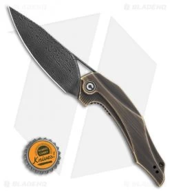 CIVIVI Isham Plethiros Flipper Knife Brass (3.45" Black Damascus) C904DS-3 -CIVIVI Shop CIVIVI Isham Plethiros Flipper Knife Brass 3.45 Black Damascus C904DS 3 BHQ 113202 LS Bottlecap