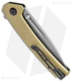 CIVIVI Keen Nadder Tanto Liner Lock Knife Olive Micarta (3.5" SW) C2021C -CIVIVI Shop CIVIVI Keen Nadder Tanto LL Olive Micarta SW BHQ 118859 jr side