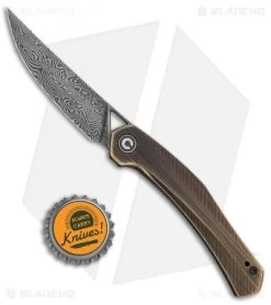 CIVIVI Lazar Liner Lock Knife Black Hand Rubbed Brass (3.1" Damascus) -CIVIVI Shop CIVIVI Lazar LL Black Hand Rubbed Brass C20013 DS2 BHQ 135073 jr bottlecap