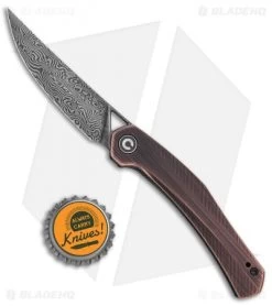 CIVIVI Lazar Liner Lock Knife Black Hand Rubbed Copper (3.1" Damascus) -CIVIVI Shop CIVIVI Lazar LL Black Hand Rubbed Copper C20013 DS1 BHQ 135072 jr bottlecap
