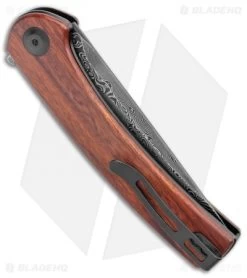 CIVIVI Mini Asticus Liner Lock Knife Cuibourtia Wood (3.25" Damascus) -CIVIVI Shop CIVIVI Mini Asticus LL Cuibourtia Wood Damascus BHQ 134069 jr side