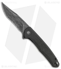CIVIVI Mini Sandbar Liner Lock Knife Black Micarta (2.9" Damascus) C20011-DS1