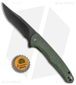 CIVIVI Mini Sandbar Liner Lock Knife Green Micarta (2.9" Black) C20011-3 -CIVIVI Shop CIVIVI Mini Sandbar LL Knife Green Micarta Black BHQ 142903 jr bottlecap