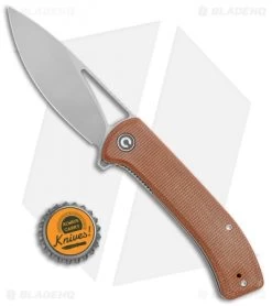 CIVIVI Riffle Liner Lock Knife Brown Micarta (3.5" Stonewash) C2024A -CIVIVI Shop CIVIVI Riffle LL Brown Micarta SW BHQ 120366 jr bottlecap
