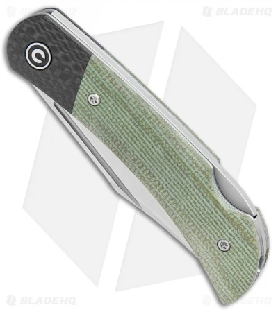 CIVIVI Rustic Gent Lock Back Knife Green Micarta/CF (2.97" Satin D2) C914B 2 CIVIVI Rustic Gent Lock Back Knife Green Micarta/CF (2.97" Satin D2) C914B - Image 2