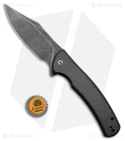 CIVIVI Sinisys Frame Lock Knife Twill CF/Steel (3.7" Damascus) C20039-DS1 -CIVIVI Shop CIVIVI Sinisys FL Twill CF Steel Damascus BHQ 174428 jr bottlecap